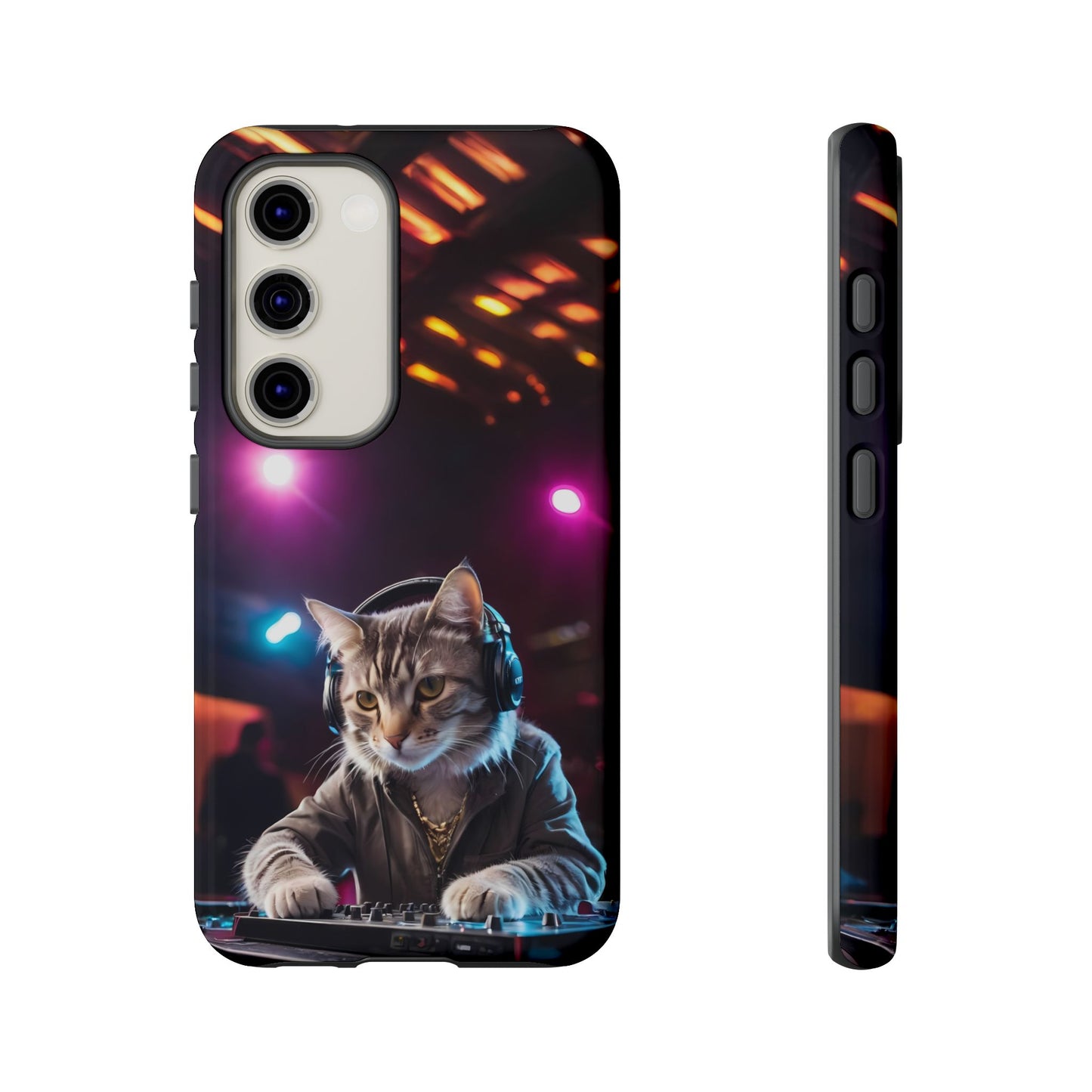 DJ Kitty Phone Case for iPhone 8–16 Pro Max, Pixel 5–8 Pro, Galaxy S10–S24 Ultra - Designed by Thalia