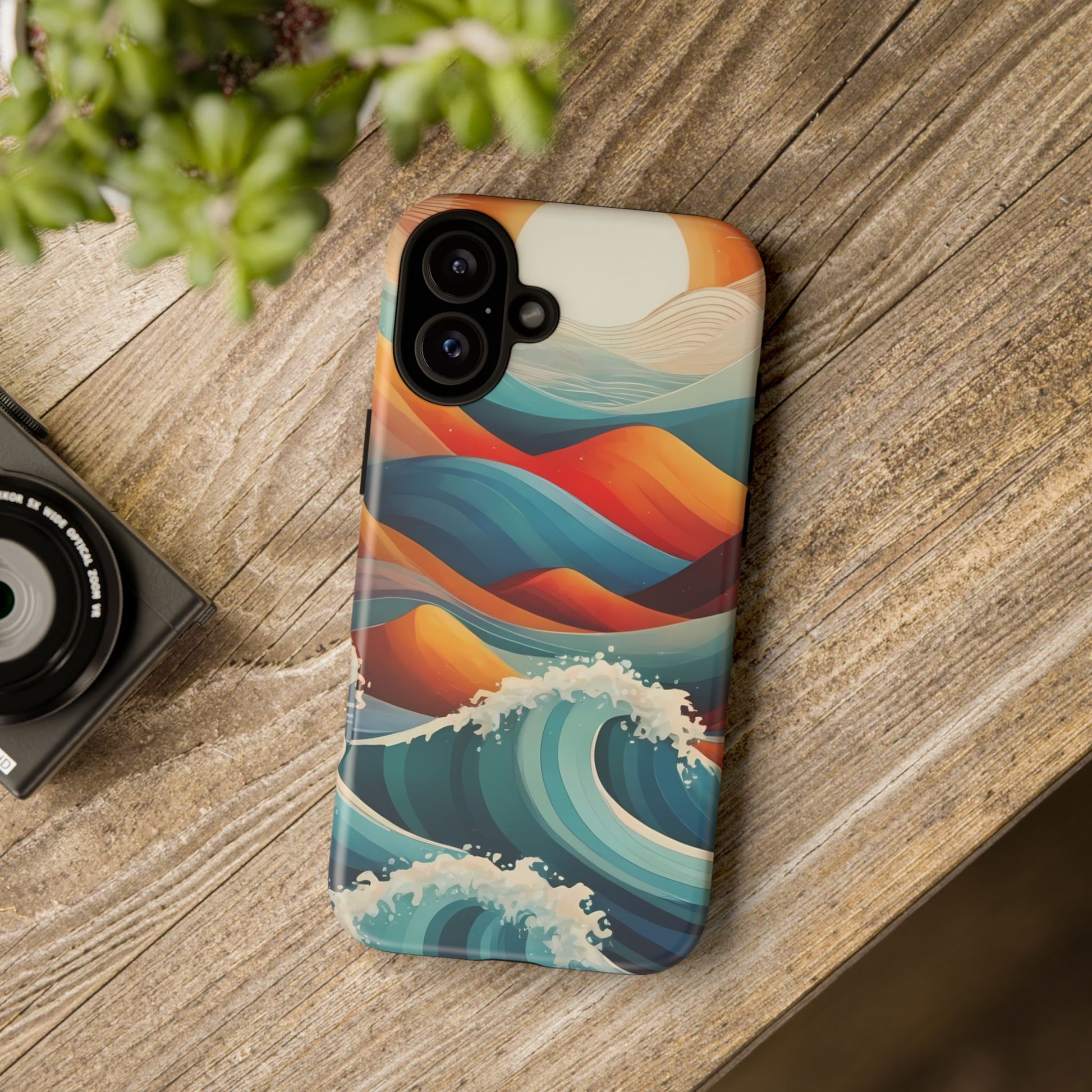 Retro Waves Phone Case for iPhone 8–16 Pro Max, Pixel 5–8 Pro, Galaxy S10–S24 Ultra - Designed by Thalia