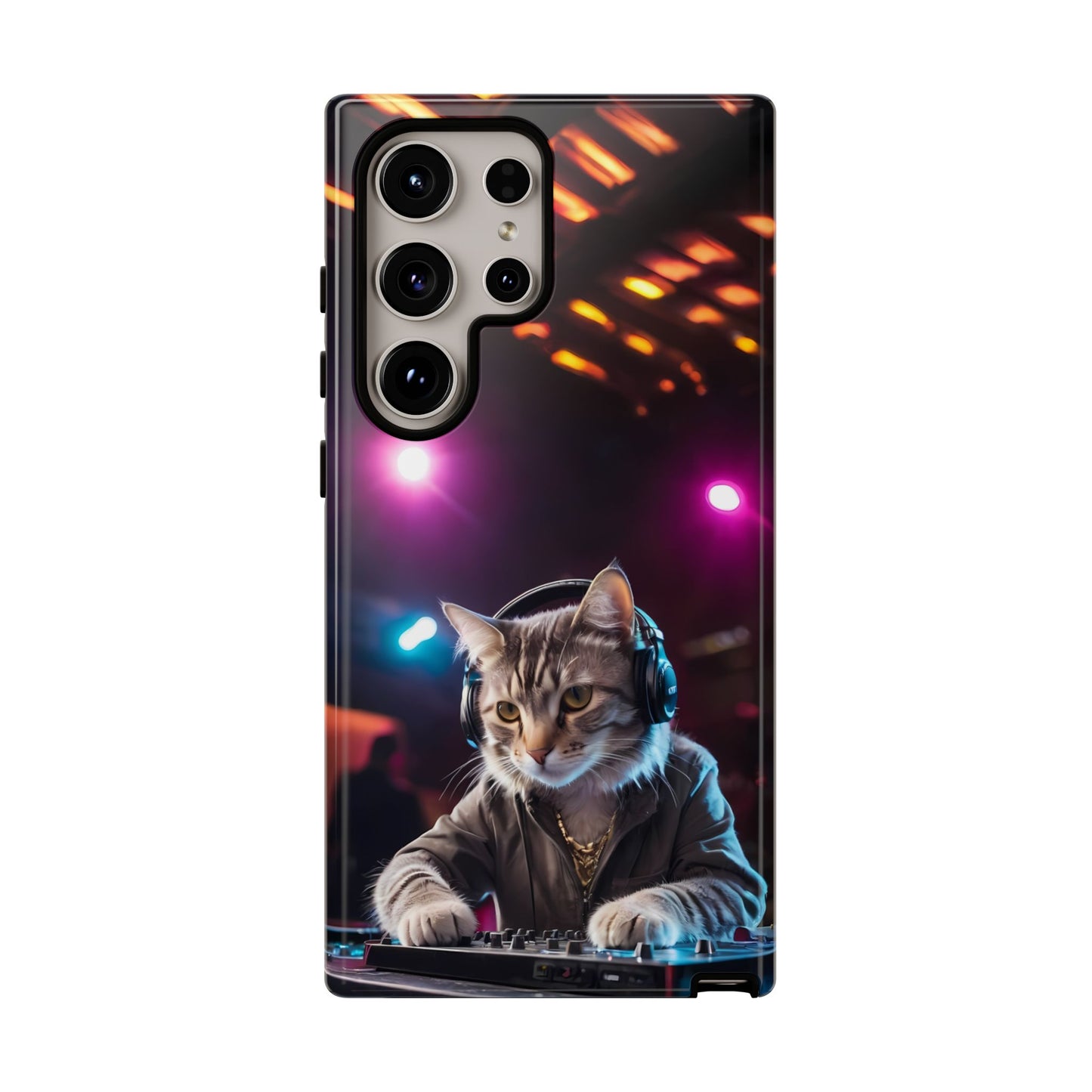 DJ Kitty Phone Case for iPhone 8–16 Pro Max, Pixel 5–8 Pro, Galaxy S10–S24 Ultra - Designed by Thalia