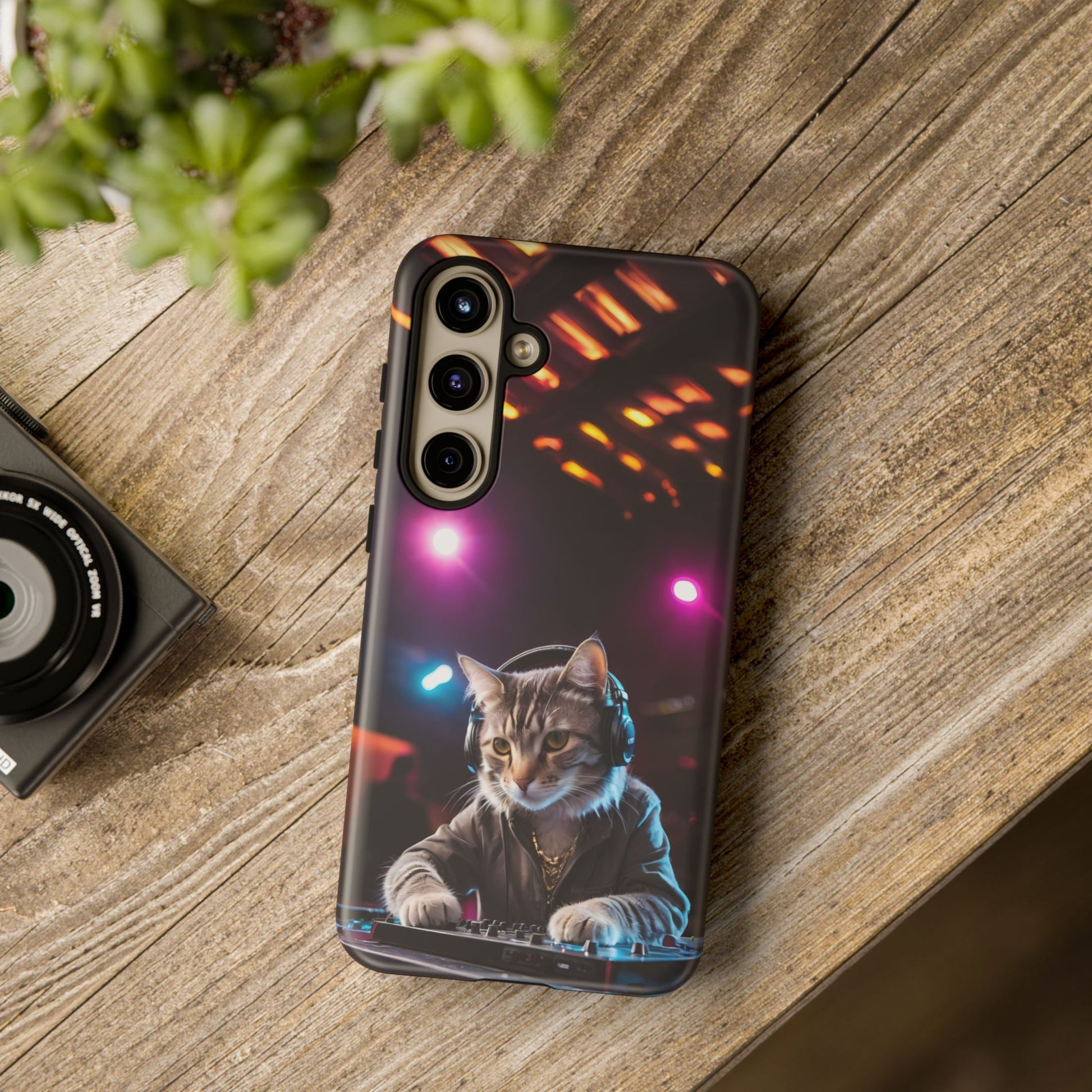 DJ Kitty Phone Case for iPhone 8–16 Pro Max, Pixel 5–8 Pro, Galaxy S10–S24 Ultra - Designed by Thalia