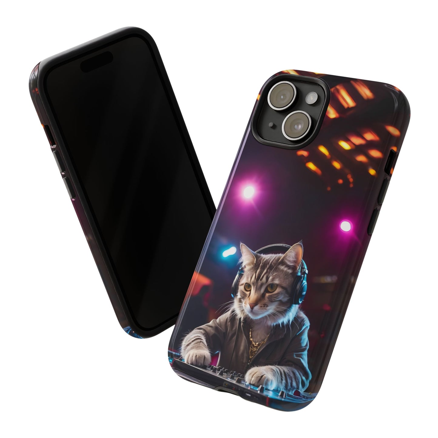 DJ Kitty Phone Case for iPhone 8–16 Pro Max, Pixel 5–8 Pro, Galaxy S10–S24 Ultra - Designed by Thalia