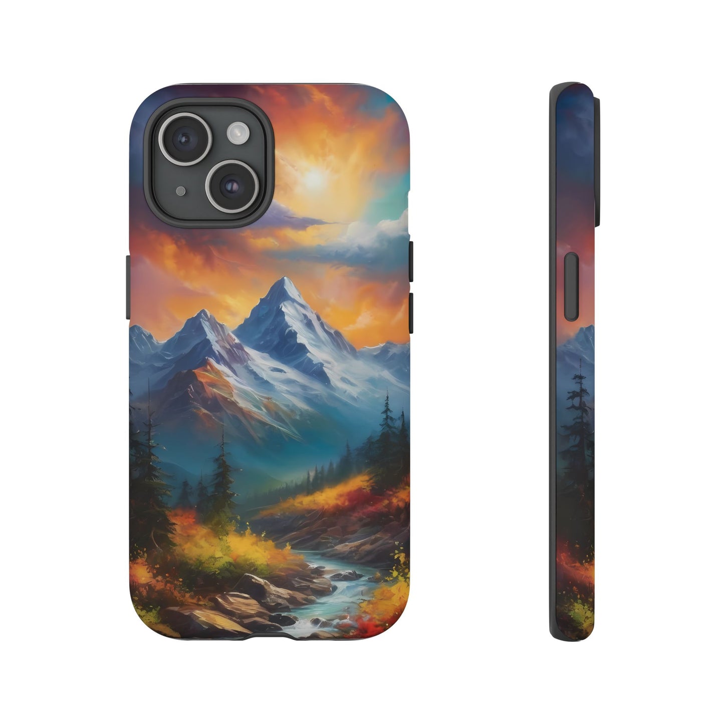 Mystic Mountains Stylish Unique UV Protected Phone Case for iPhone 8–16 Pro Max, iPhone 8 Plus–13 Mini, iPhone XS–XS Max, iPhone 11–14 Pro Max - Designed by Thalia