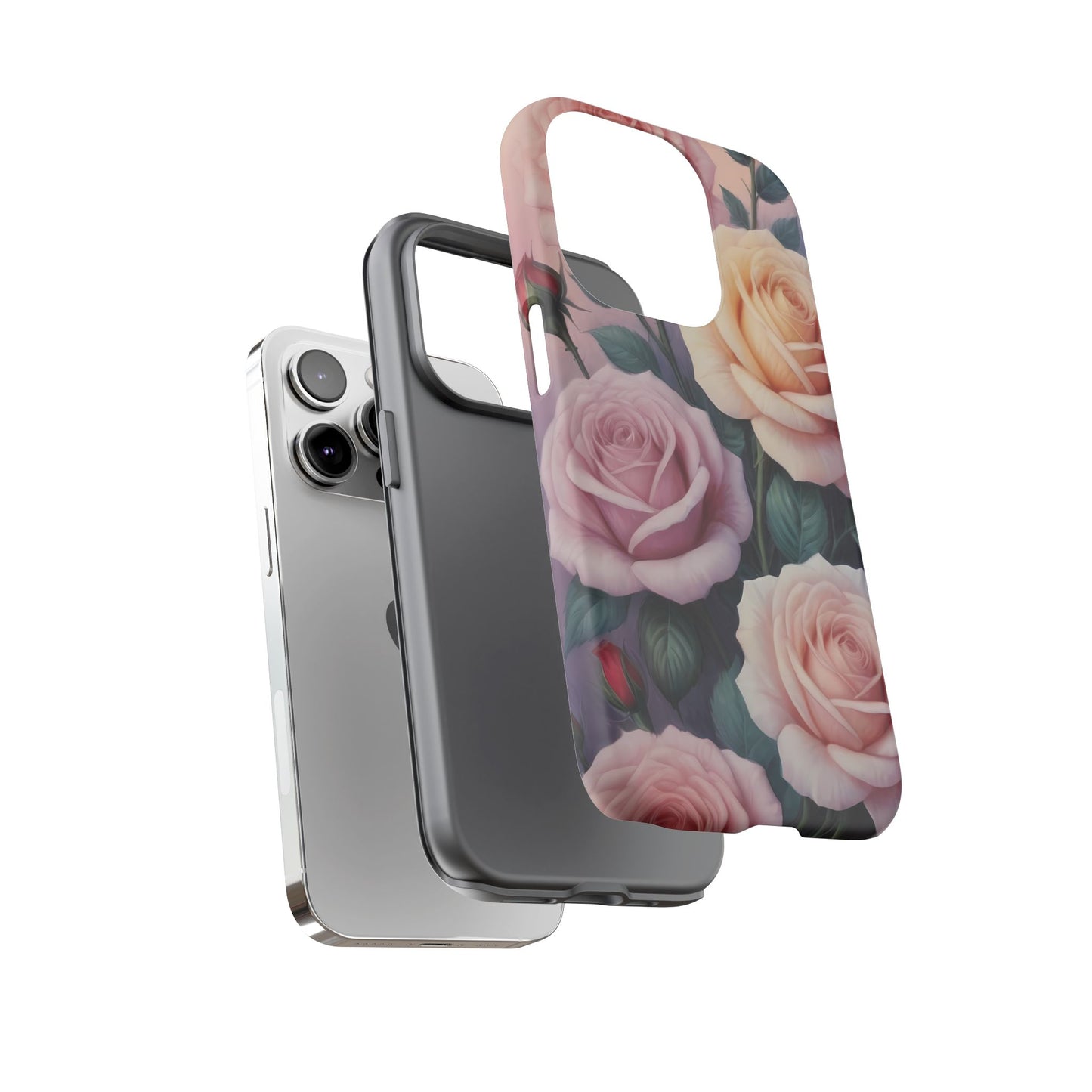 Bloom with Style - Roses Custom Phone Case for iPhone 8–16 Pro Max, iPhone 8 Plus–13 Mini, iPhone XS–XS Max, iPhone 11–14 Pro Max - Designed by Thalia