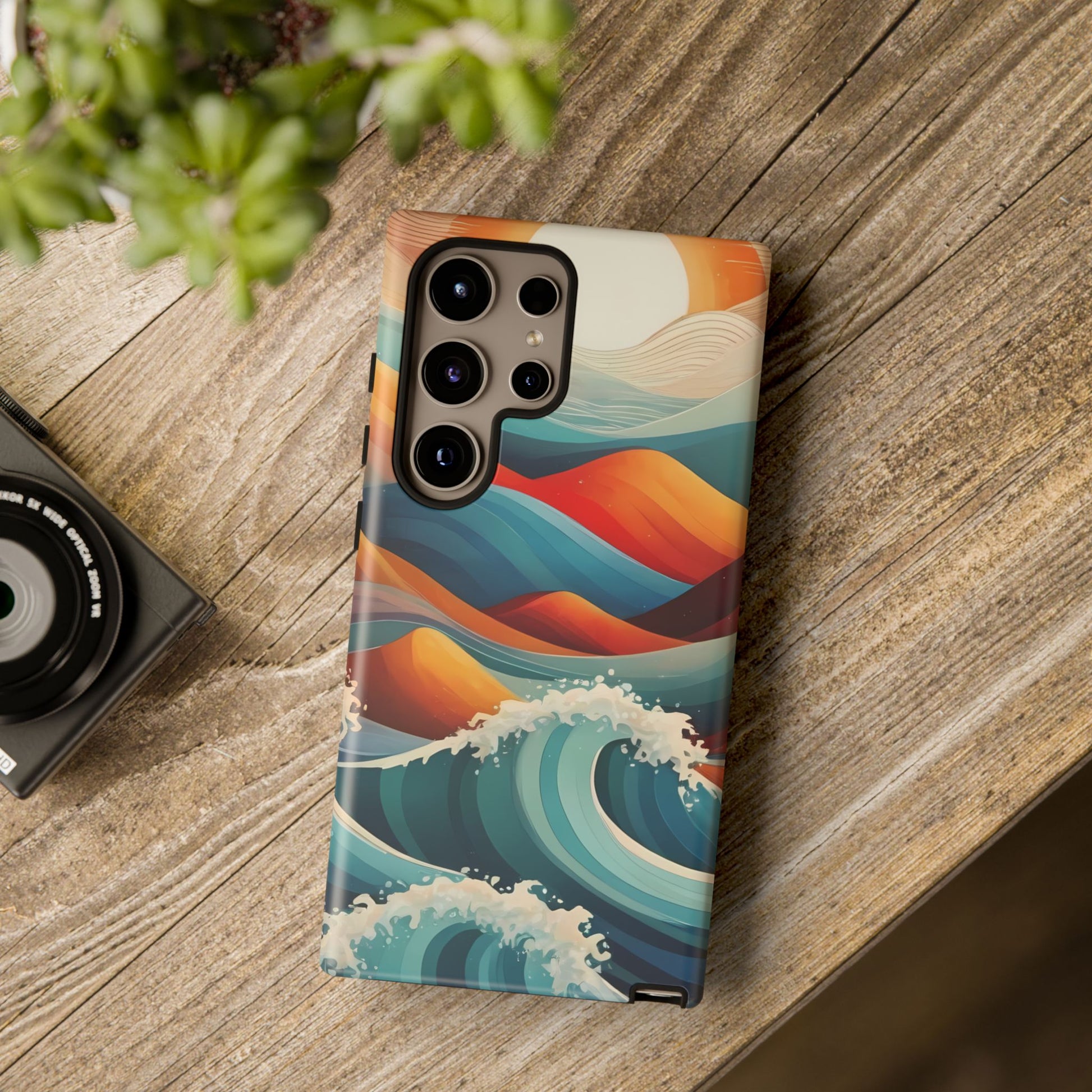 Retro Waves Phone Case for iPhone 8–16 Pro Max, Pixel 5–8 Pro, Galaxy S10–S24 Ultra - Designed by Thalia