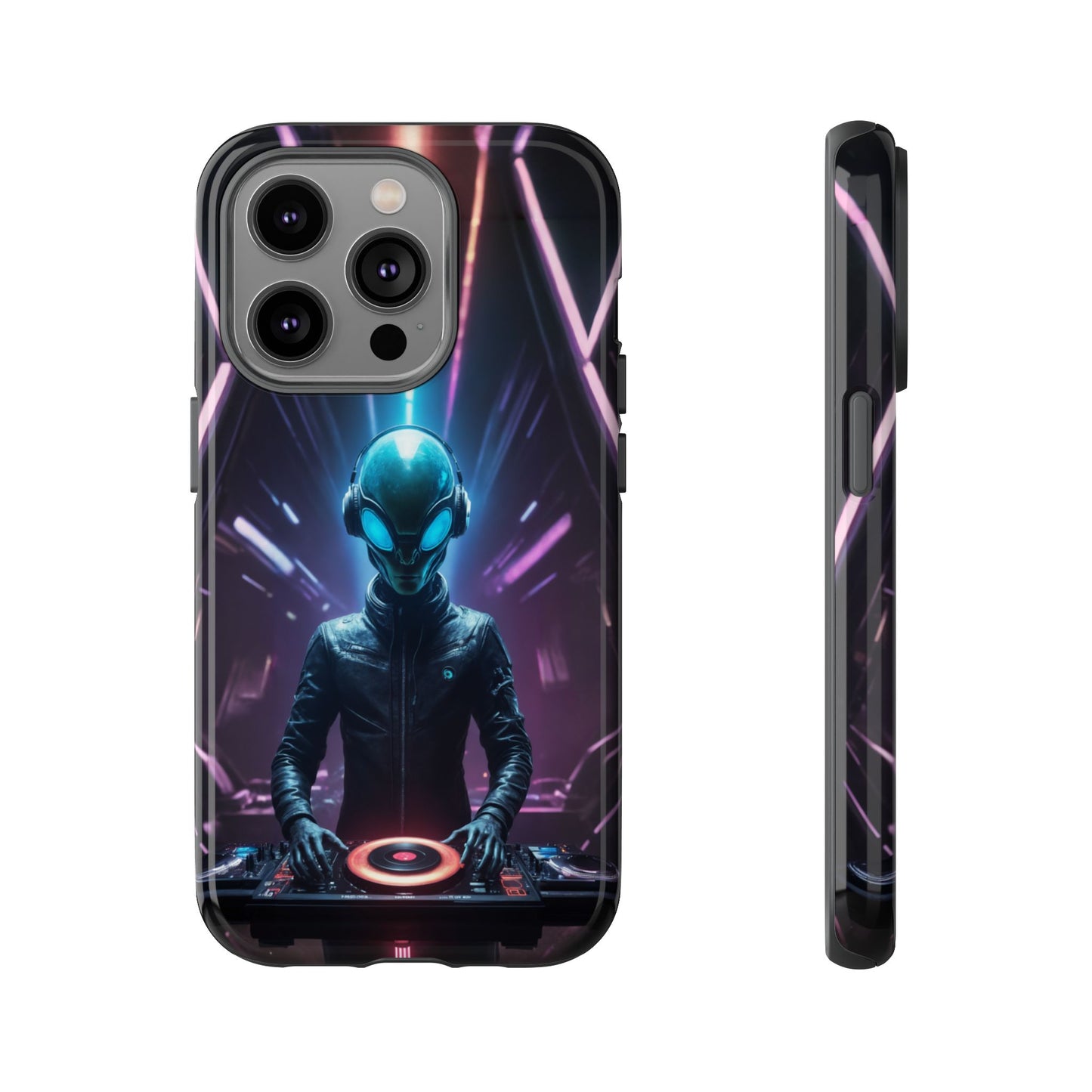 Alien DJ Custom Phone Case for iPhone 8–16 Pro Max, iPhone 8 Plus–13 Mini, iPhone XS–XS Max, iPhone 11–14 Pro Max - Designed by Thalia