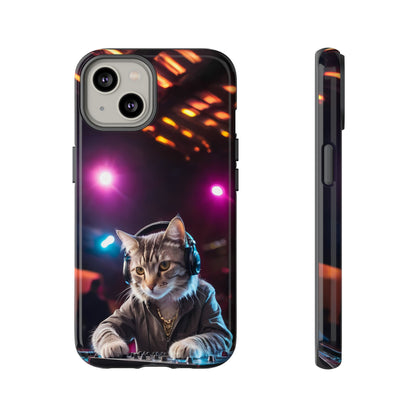 DJ Kitty Phone Case for iPhone 8–16 Pro Max, Pixel 5–8 Pro, Galaxy S10–S24 Ultra - Designed by Thalia