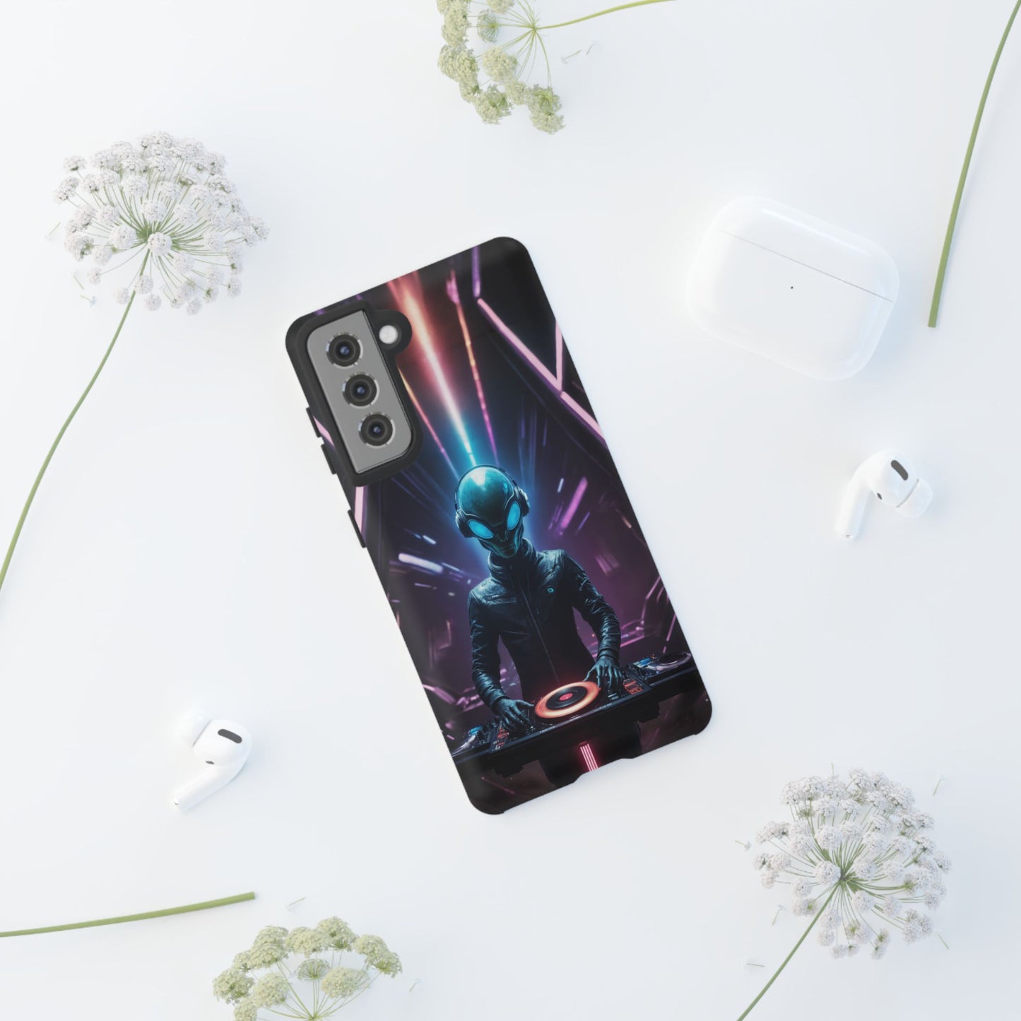 Alien DJ Phone Case for iPhone 8–16 Pro Max, Pixel 5–8 Pro, Galaxy S10–S24 Ultra - Designed by Thalia