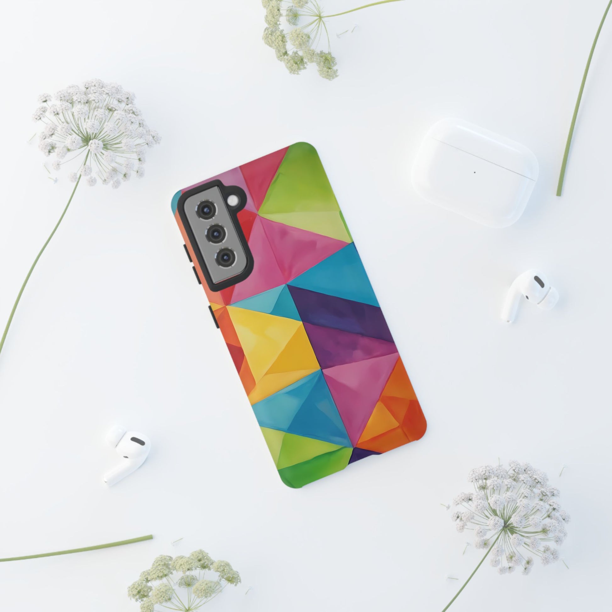 Geometric Play Phone Case for iPhone 8–16 Pro Max, Pixel 5–8 Pro, Galaxy S10–S24 Ultra - Designed by Thalia