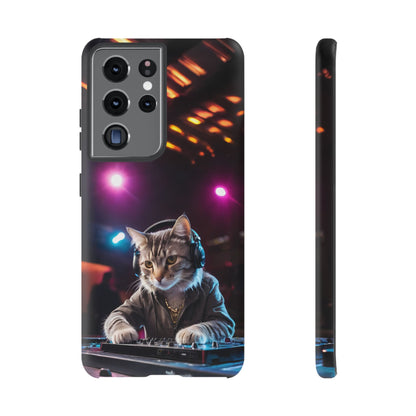 DJ Kitty Phone Case for iPhone 8–16 Pro Max, Pixel 5–8 Pro, Galaxy S10–S24 Ultra - Designed by Thalia