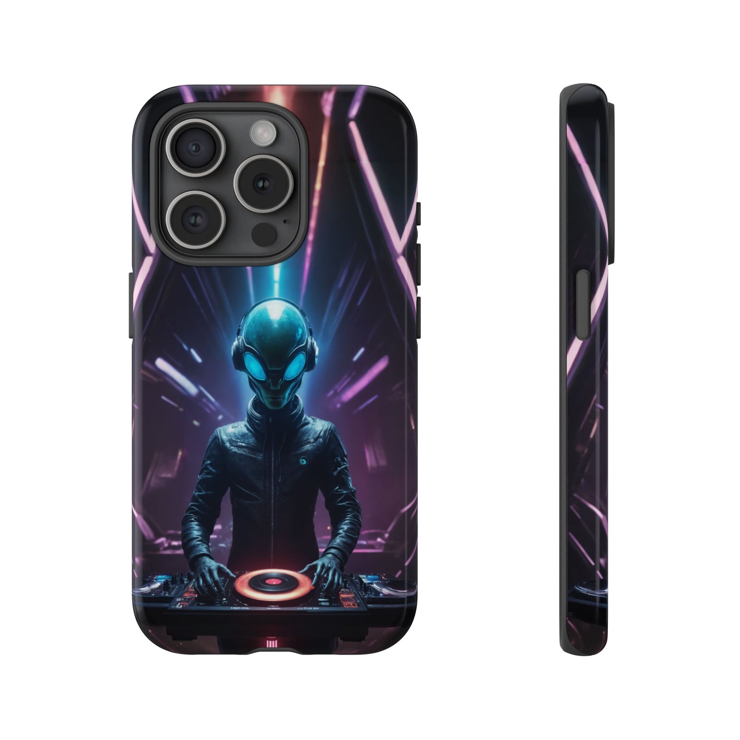 Alien DJ Phone Case for iPhone 8–16 Pro Max, Pixel 5–8 Pro, Galaxy S10–S24 Ultra - Designed by Thalia