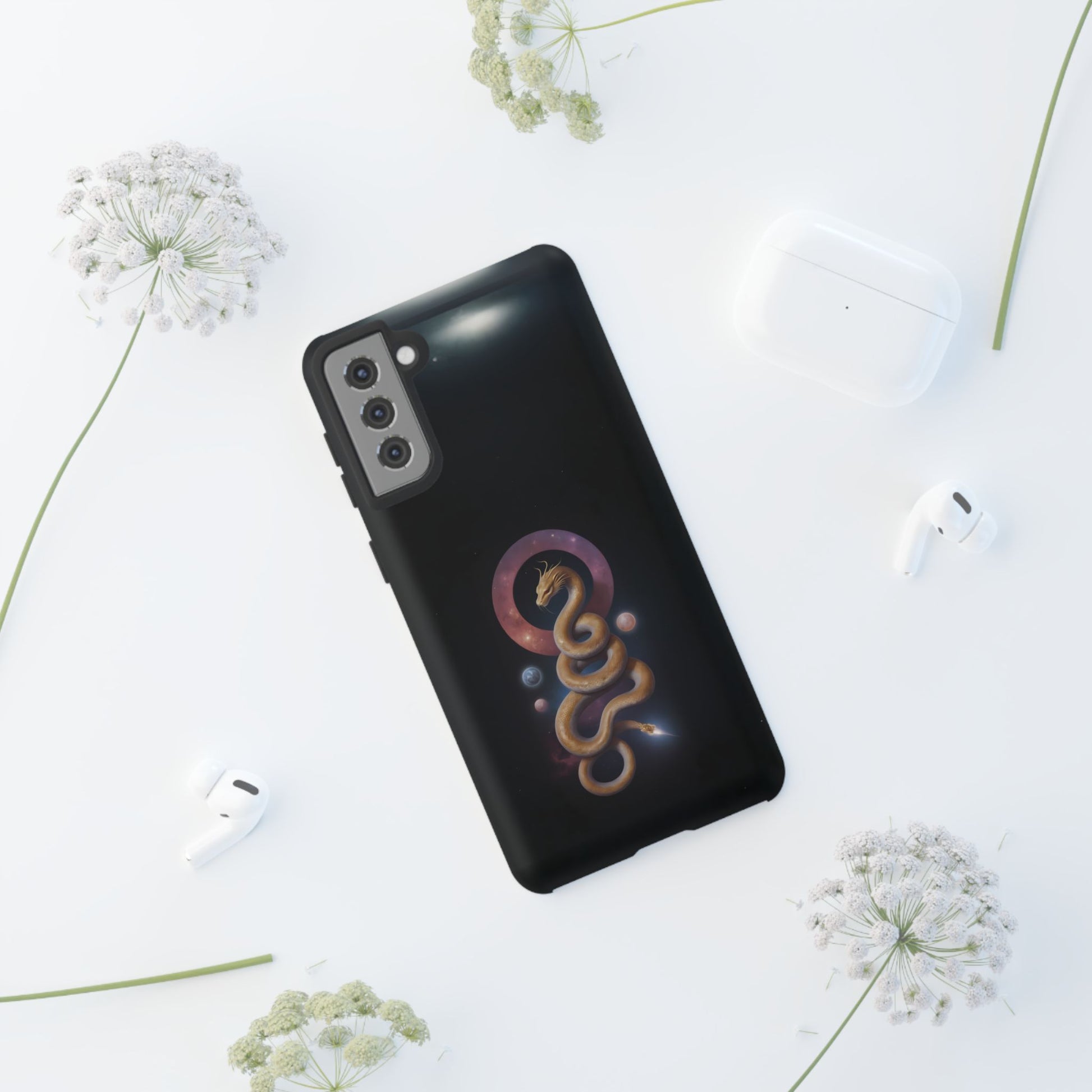 Chinese Zodiac Snake Custom Phone Case for iPhone 8–16 Pro Max, Pixel 5–8 Pro, Galaxy S10–S24 Ultra - Designed by Thalia