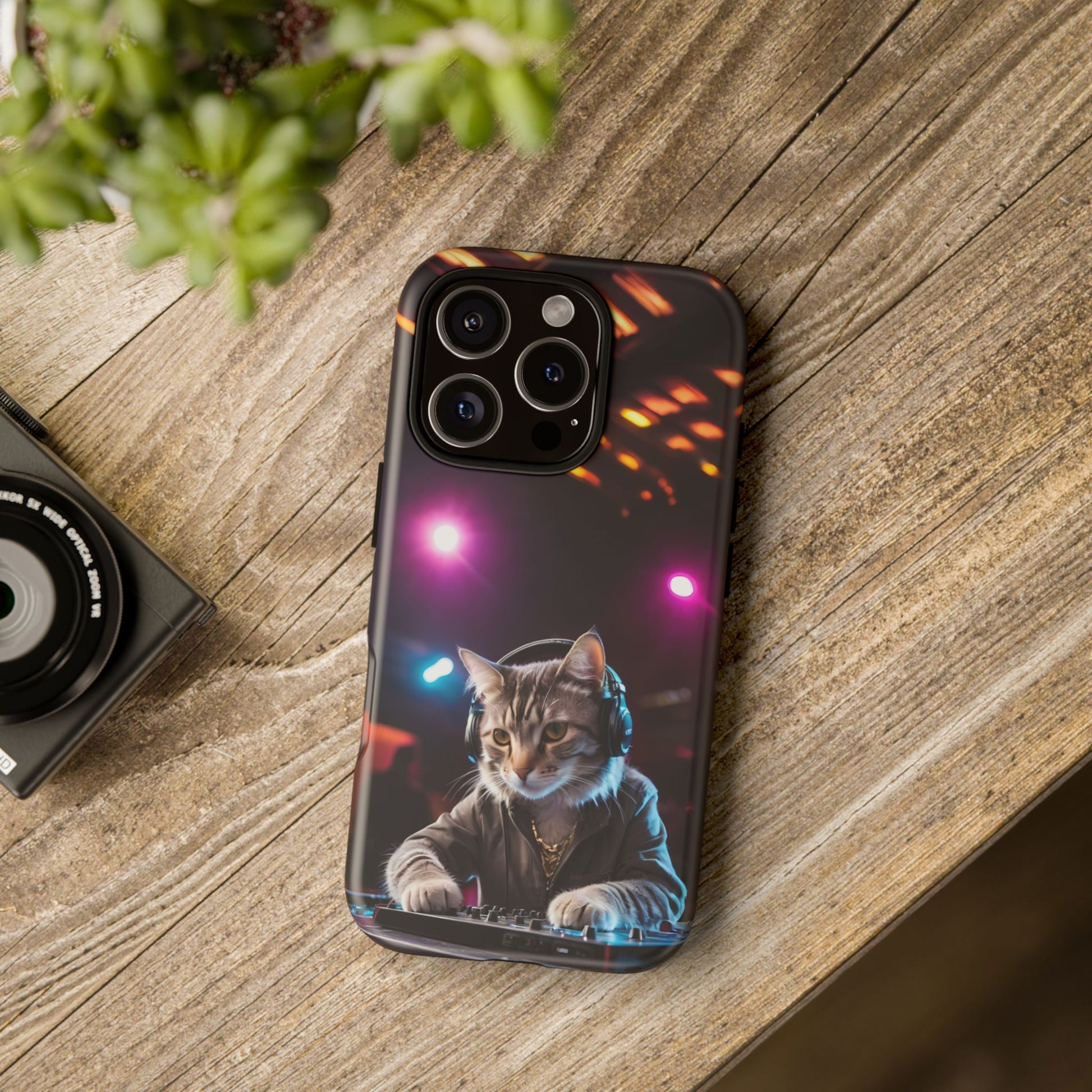 DJ Kitty Phone Case for iPhone 8–16 Pro Max, Pixel 5–8 Pro, Galaxy S10–S24 Ultra - Designed by Thalia