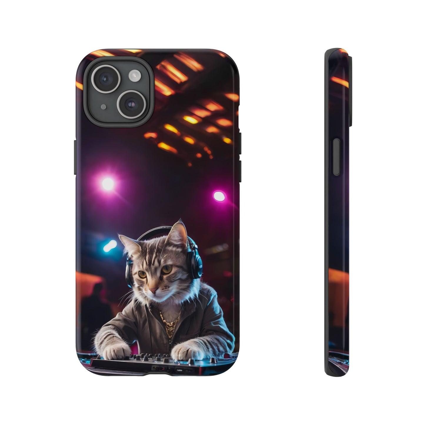 DJ Kitty Phone Case for iPhone 8–16 Pro Max, Pixel 5–8 Pro, Galaxy S10–S24 Ultra - Designed by Thalia