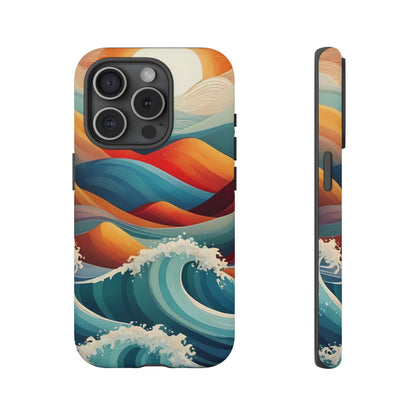 Retro Waves Phone Case for iPhone 8–16 Pro Max, Pixel 5–8 Pro, Galaxy S10–S24 Ultra - Designed by Thalia