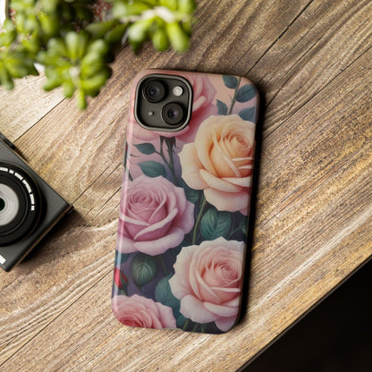 Bloom with Style - Roses Custom Phone Case for iPhone 8–16 Pro Max, iPhone 8 Plus–13 Mini, iPhone XS–XS Max, iPhone 11–14 Pro Max - Designed by Thalia