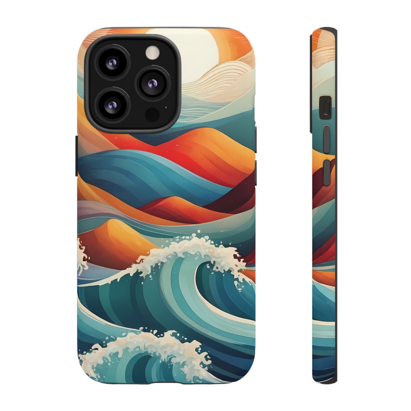 Retro Waves Stylish UV Protected Phone Case for iPhone 8–16 Pro Max, iPhone 8 Plus–13 Mini, iPhone XS–XS Max, iPhone 11–14 Pro Max - Designed by Thalia