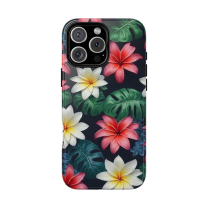 Hawaiian Flowers Phone Case for iPhone 8–16 Pro Max, iPhone 8 Plus–13 Mini, iPhone XS–XS Max, iPhone 11–14 Pro Max - Designed by Thalia