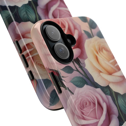 Bloom with Style - Roses Custom Phone Case for iPhone 8–16 Pro Max, iPhone 8 Plus–13 Mini, iPhone XS–XS Max, iPhone 11–14 Pro Max - Designed by Thalia