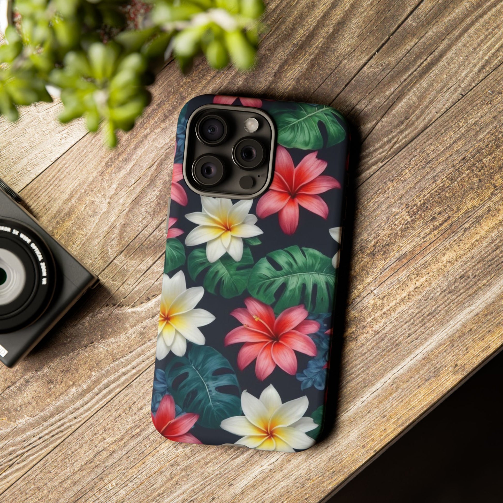 Hawaiian Flowers Phone Case for iPhone 8–16 Pro Max, iPhone 8 Plus–13 Mini, iPhone XS–XS Max, iPhone 11–14 Pro Max - Designed by Thalia