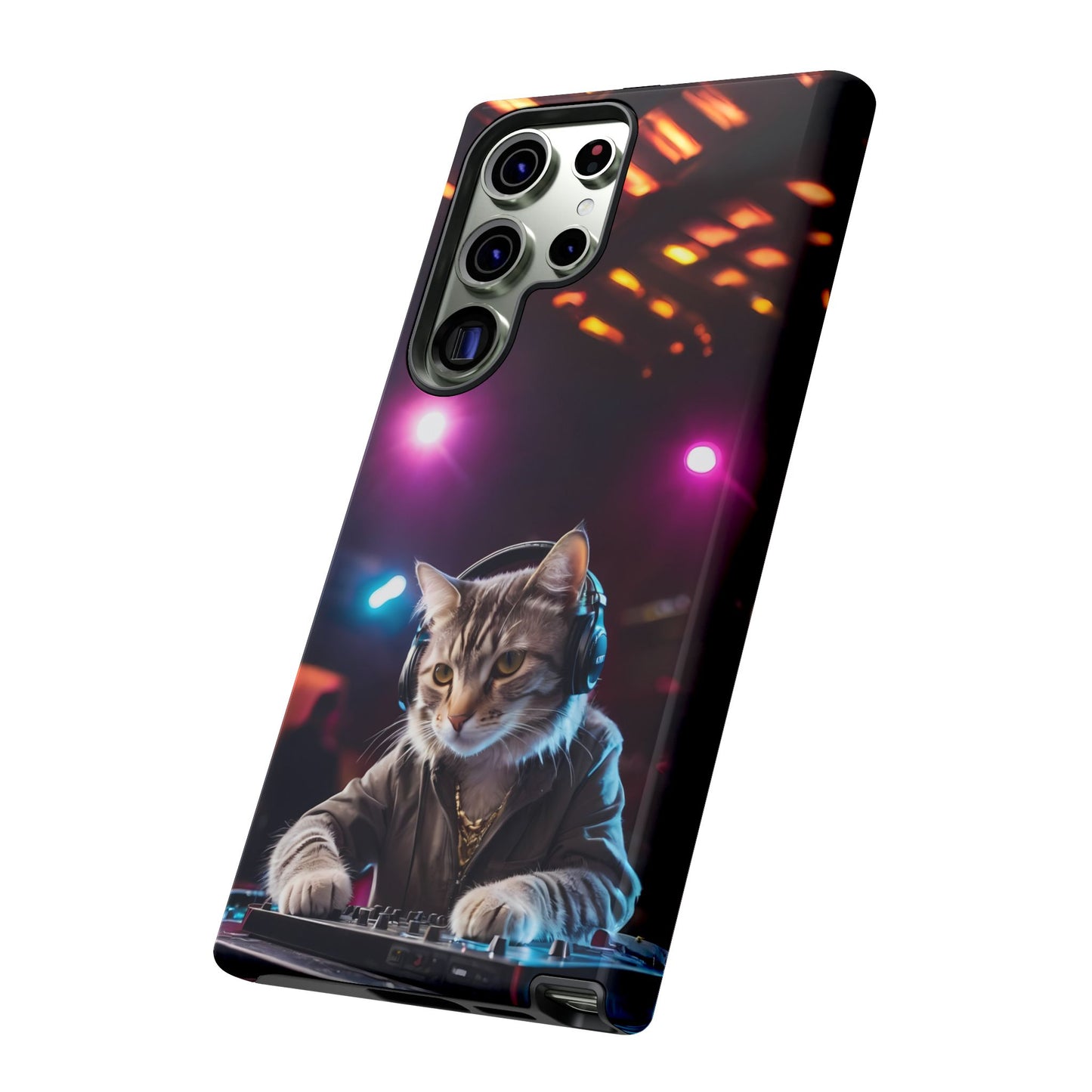 DJ Kitty Phone Case for iPhone 8–16 Pro Max, Pixel 5–8 Pro, Galaxy S10–S24 Ultra - Designed by Thalia