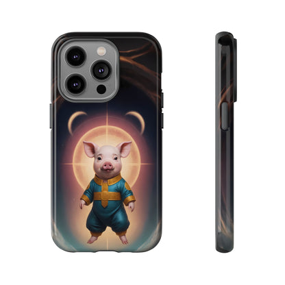 Chinese Zodiac Pig Custom Phone Case for iPhone 8–16 Pro Max, Pixel 5–8 Pro, Galaxy S10–S24 Ultra - Designed by Thalia