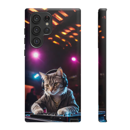 DJ Kitty Phone Case for iPhone 8–16 Pro Max, Pixel 5–8 Pro, Galaxy S10–S24 Ultra - Designed by Thalia