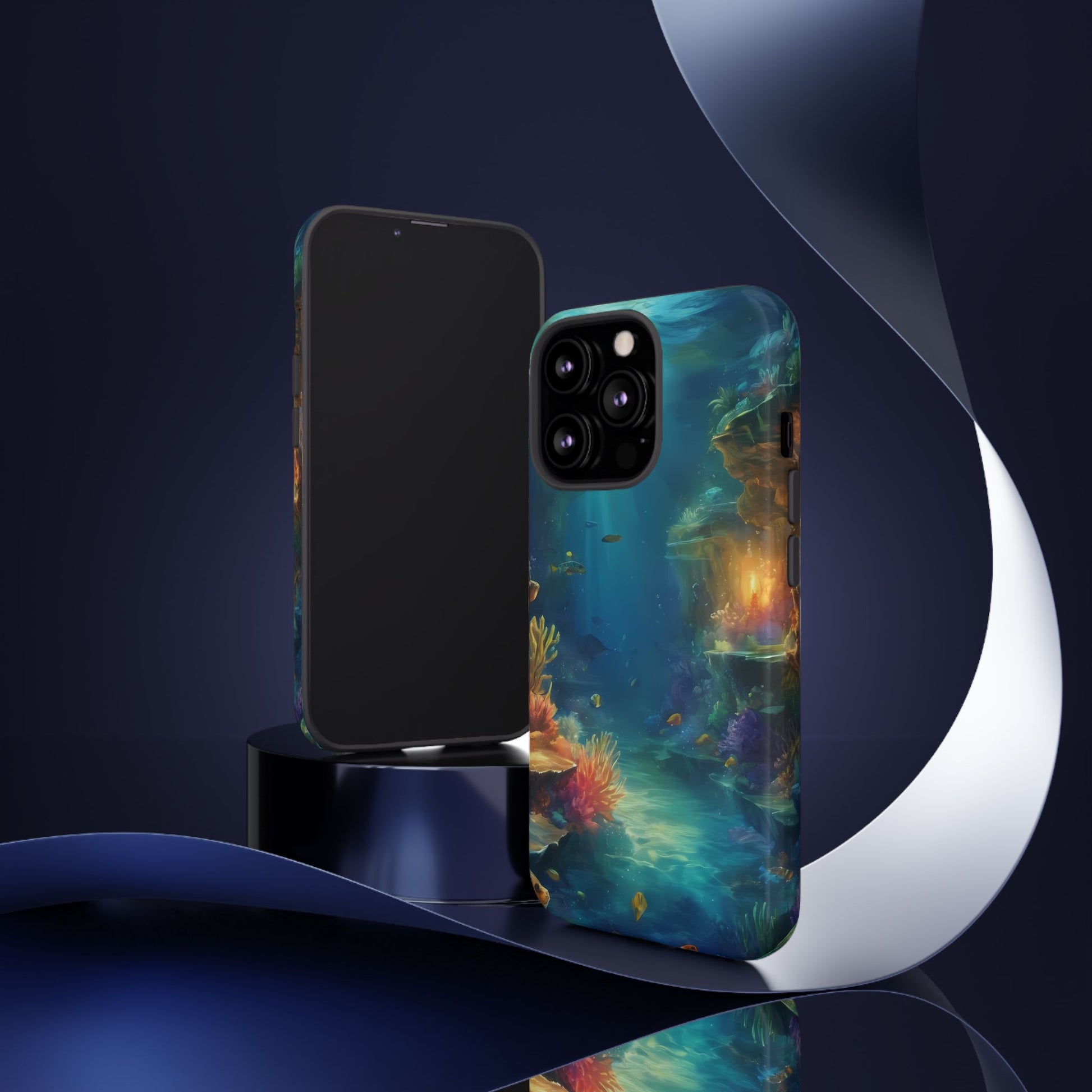 Oceanic Depths Stylish Unique UV Protected Phone Case for iPhone 8–16 Pro Max, iPhone 8 Plus–13 Mini, iPhone XS–XS Max, iPhone 11–14 Pro Max - Designed by Thalia