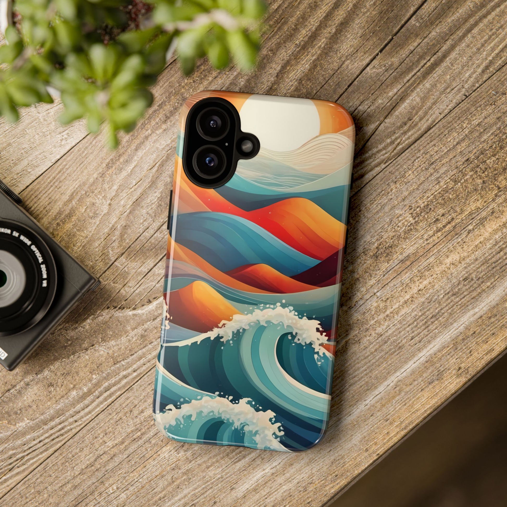 Retro Waves Phone Case for iPhone 8–16 Pro Max, Pixel 5–8 Pro, Galaxy S10–S24 Ultra - Designed by Thalia