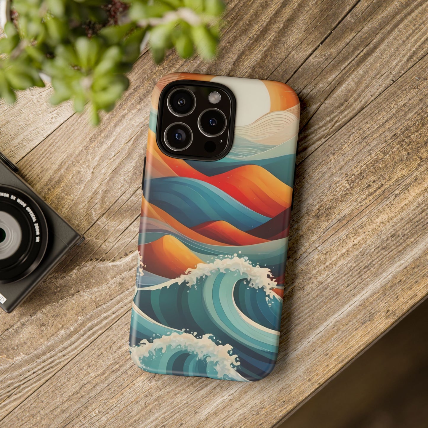 Retro Waves Phone Case for iPhone 8–16 Pro Max, Pixel 5–8 Pro, Galaxy S10–S24 Ultra - Designed by Thalia