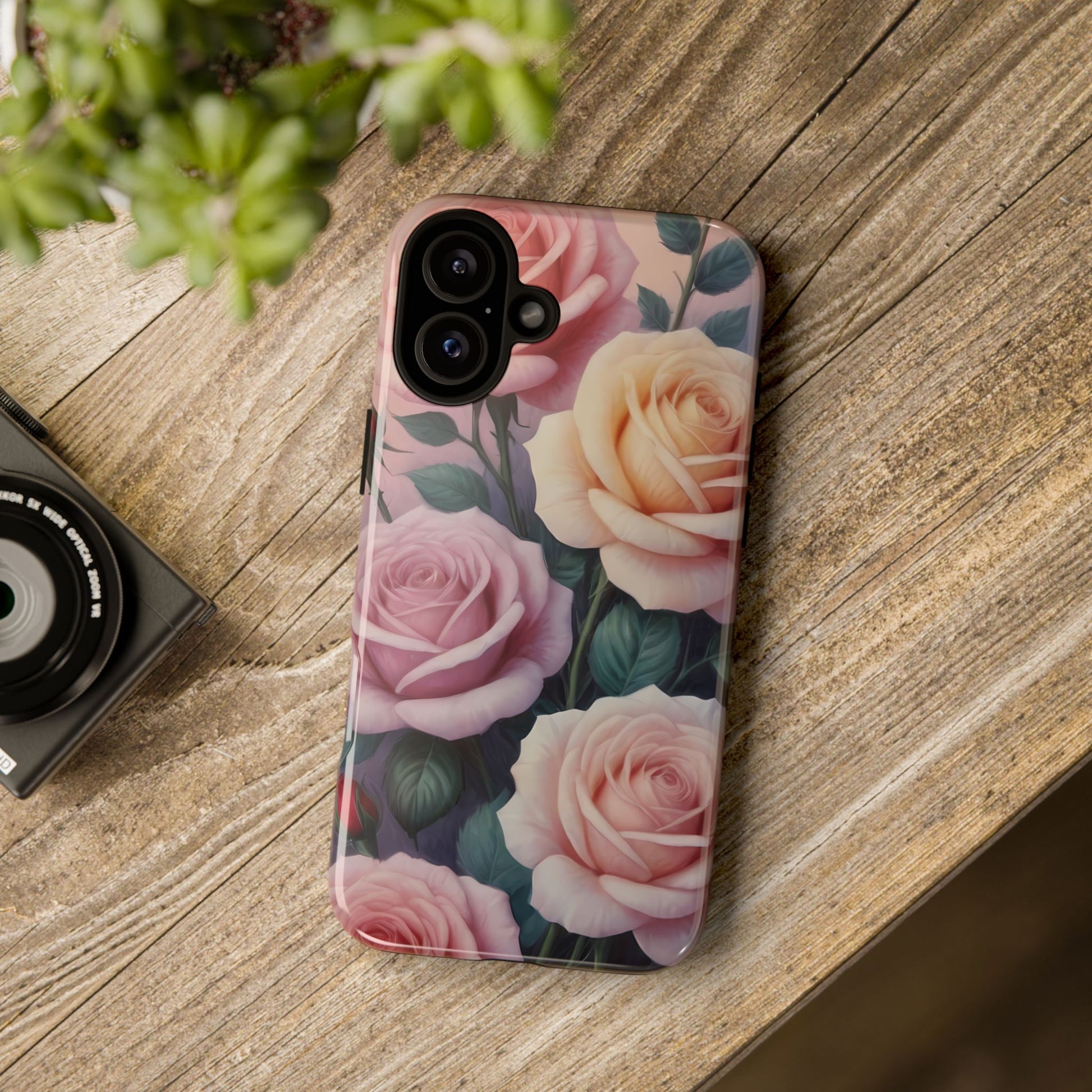 Bloom with Style - Roses Custom Phone Case for iPhone 8–16 Pro Max, iPhone 8 Plus–13 Mini, iPhone XS–XS Max, iPhone 11–14 Pro Max - Designed by Thalia