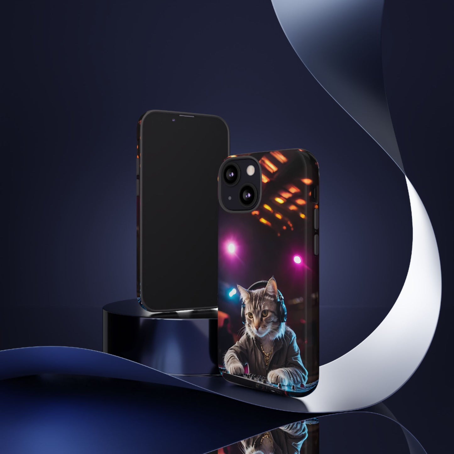 DJ Kitty Phone Case for iPhone 8–16 Pro Max, Pixel 5–8 Pro, Galaxy S10–S24 Ultra - Designed by Thalia