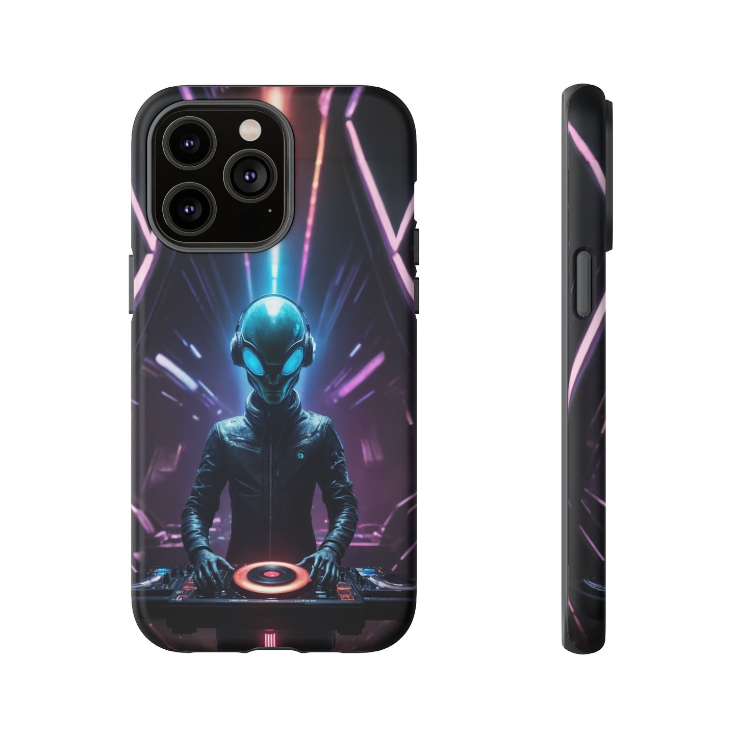 Alien DJ Phone Case for iPhone 8–16 Pro Max, Pixel 5–8 Pro, Galaxy S10–S24 Ultra - Designed by Thalia