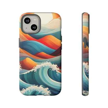 Retro Waves Phone Case for iPhone 8–16 Pro Max, Pixel 5–8 Pro, Galaxy S10–S24 Ultra - Designed by Thalia