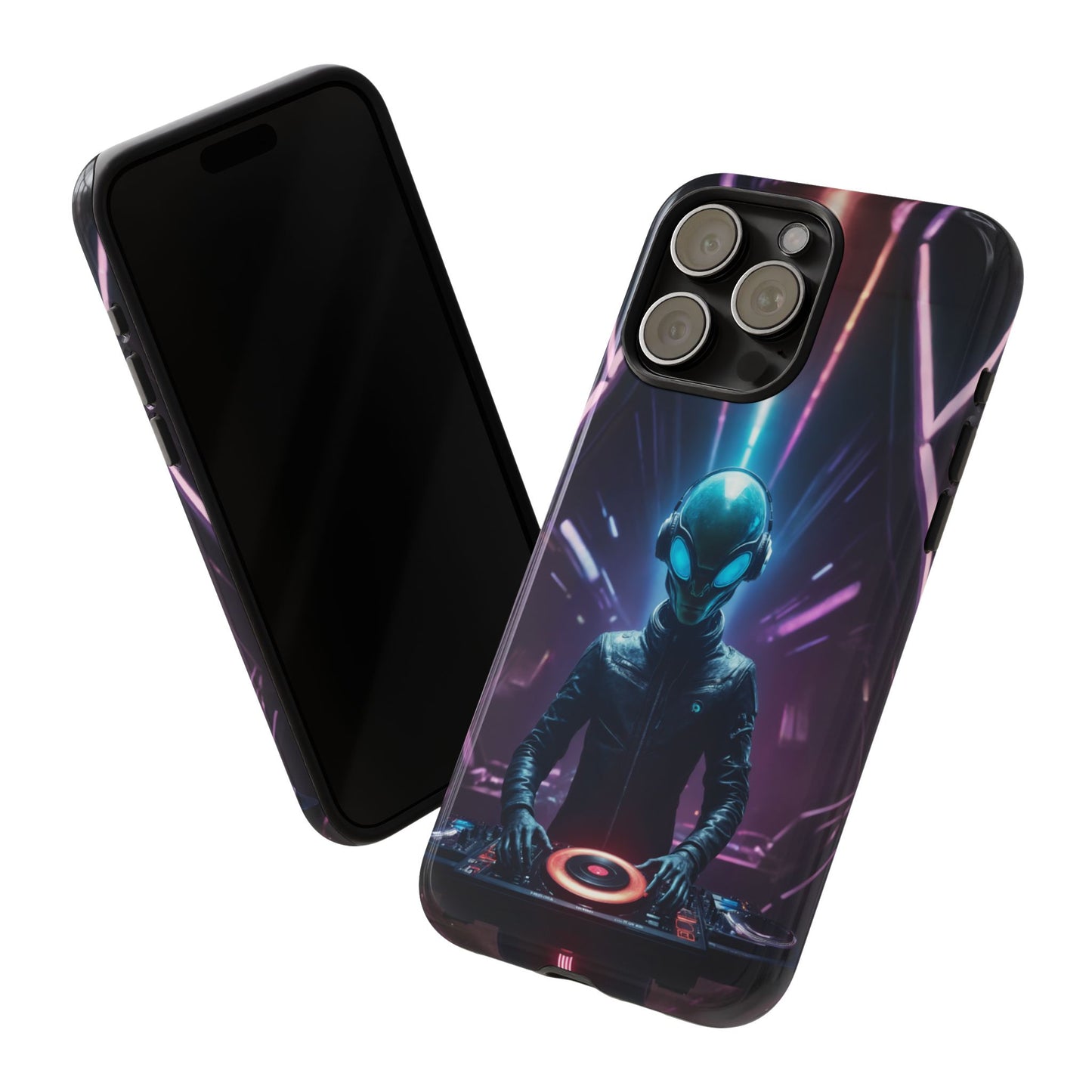 Alien DJ Phone Case for iPhone 8–16 Pro Max, Pixel 5–8 Pro, Galaxy S10–S24 Ultra - Designed by Thalia