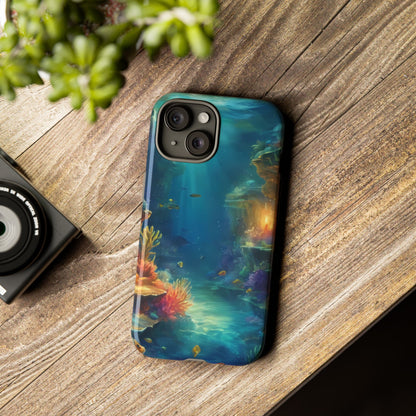 Oceanic Depths Stylish Unique UV Protected Phone Case for iPhone 8–16 Pro Max, iPhone 8 Plus–13 Mini, iPhone XS–XS Max, iPhone 11–14 Pro Max - Designed by Thalia