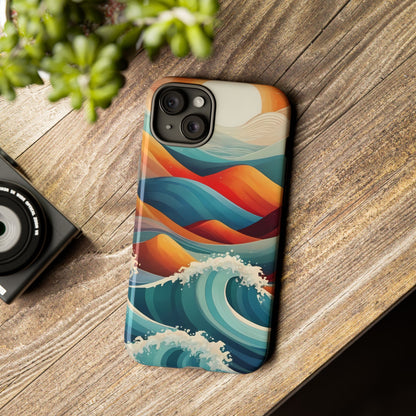 Retro Waves Phone Case for iPhone 8–16 Pro Max, Pixel 5–8 Pro, Galaxy S10–S24 Ultra - Designed by Thalia