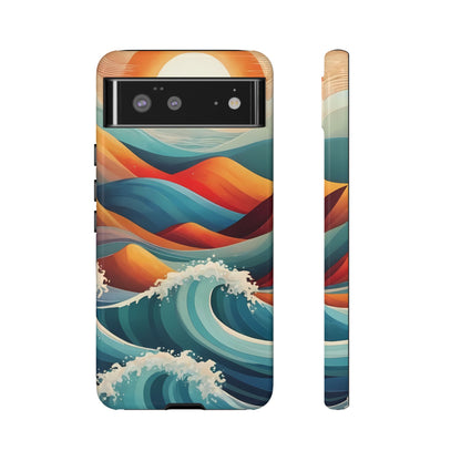 Retro Waves Phone Case for iPhone 8–16 Pro Max, Pixel 5–8 Pro, Galaxy S10–S24 Ultra - Designed by Thalia