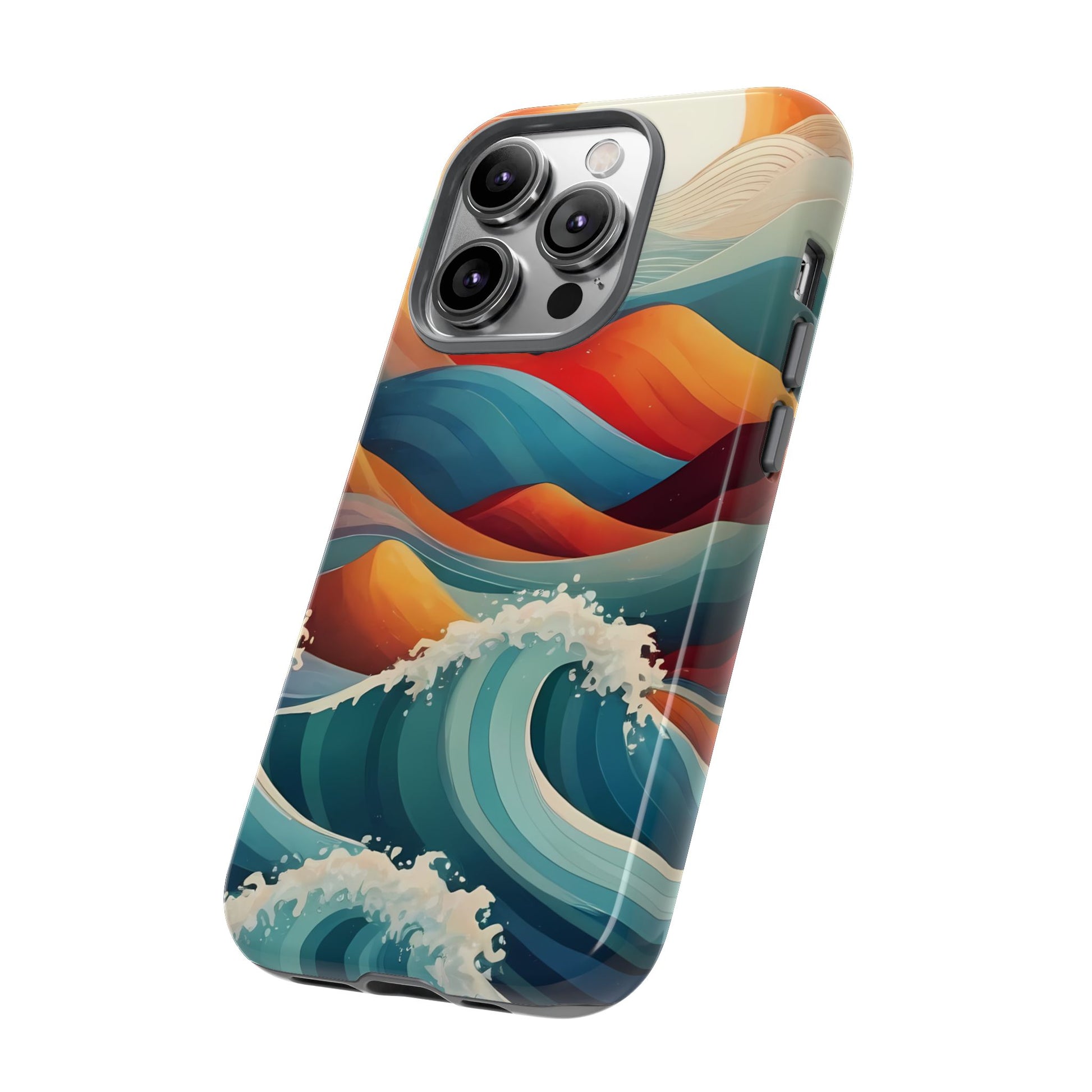 Retro Waves Phone Case for iPhone 8–16 Pro Max, Pixel 5–8 Pro, Galaxy S10–S24 Ultra - Designed by Thalia