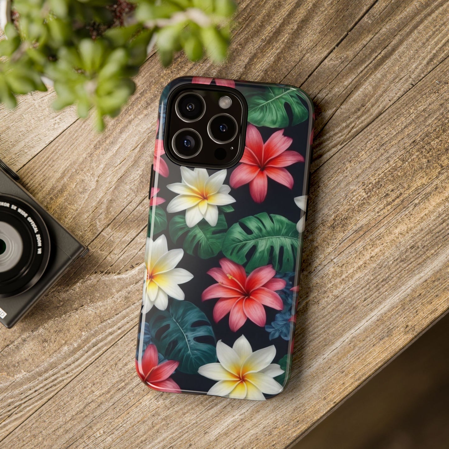 Hawaiian Flowers Phone Case for iPhone 8–16 Pro Max, iPhone 8 Plus–13 Mini, iPhone XS–XS Max, iPhone 11–14 Pro Max - Designed by Thalia