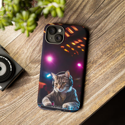 DJ Kitty Phone Case for iPhone 8–16 Pro Max, Pixel 5–8 Pro, Galaxy S10–S24 Ultra - Designed by Thalia