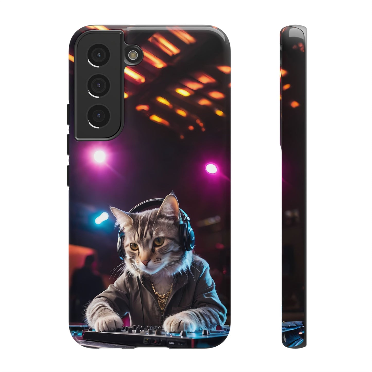 DJ Kitty Phone Case for iPhone 8–16 Pro Max, Pixel 5–8 Pro, Galaxy S10–S24 Ultra - Designed by Thalia