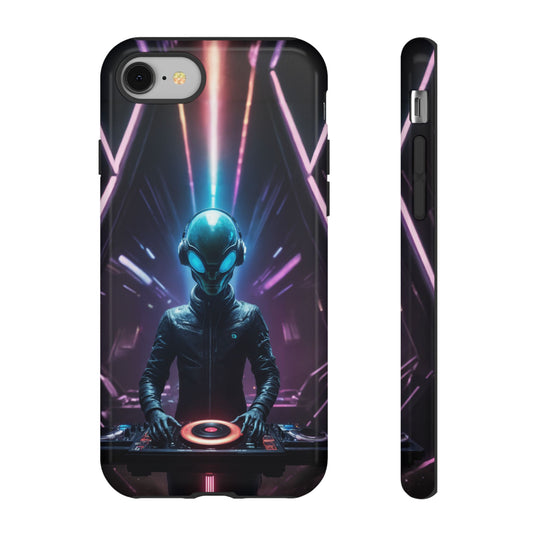 Alien DJ Phone Case for iPhone 8–16 Pro Max, Pixel 5–8 Pro, Galaxy S10–S24 Ultra - Designed by Thalia