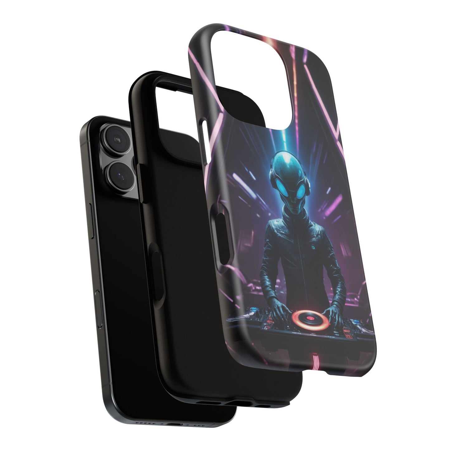 Alien DJ Phone Case for iPhone 8–16 Pro Max, Pixel 5–8 Pro, Galaxy S10–S24 Ultra - Designed by Thalia