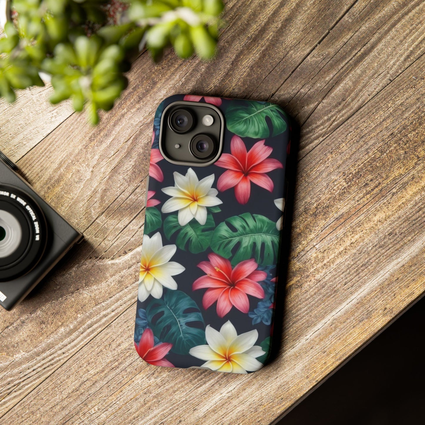 Hawaiian Flowers Phone Case for iPhone 8–16 Pro Max, iPhone 8 Plus–13 Mini, iPhone XS–XS Max, iPhone 11–14 Pro Max - Designed by Thalia