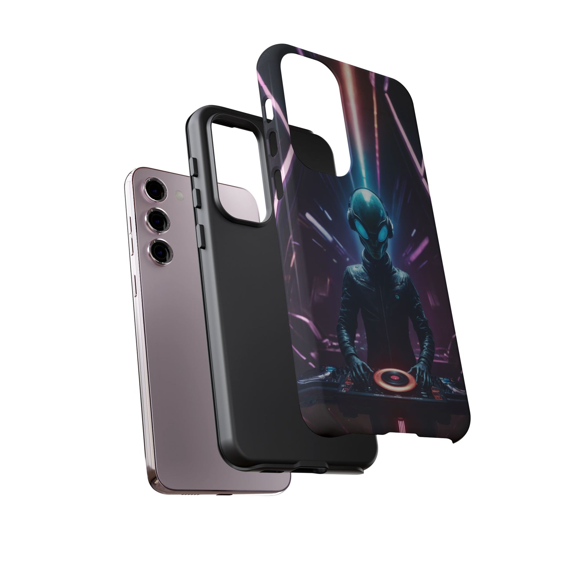 Alien DJ Phone Case for iPhone 8–16 Pro Max, Pixel 5–8 Pro, Galaxy S10–S24 Ultra - Designed by Thalia