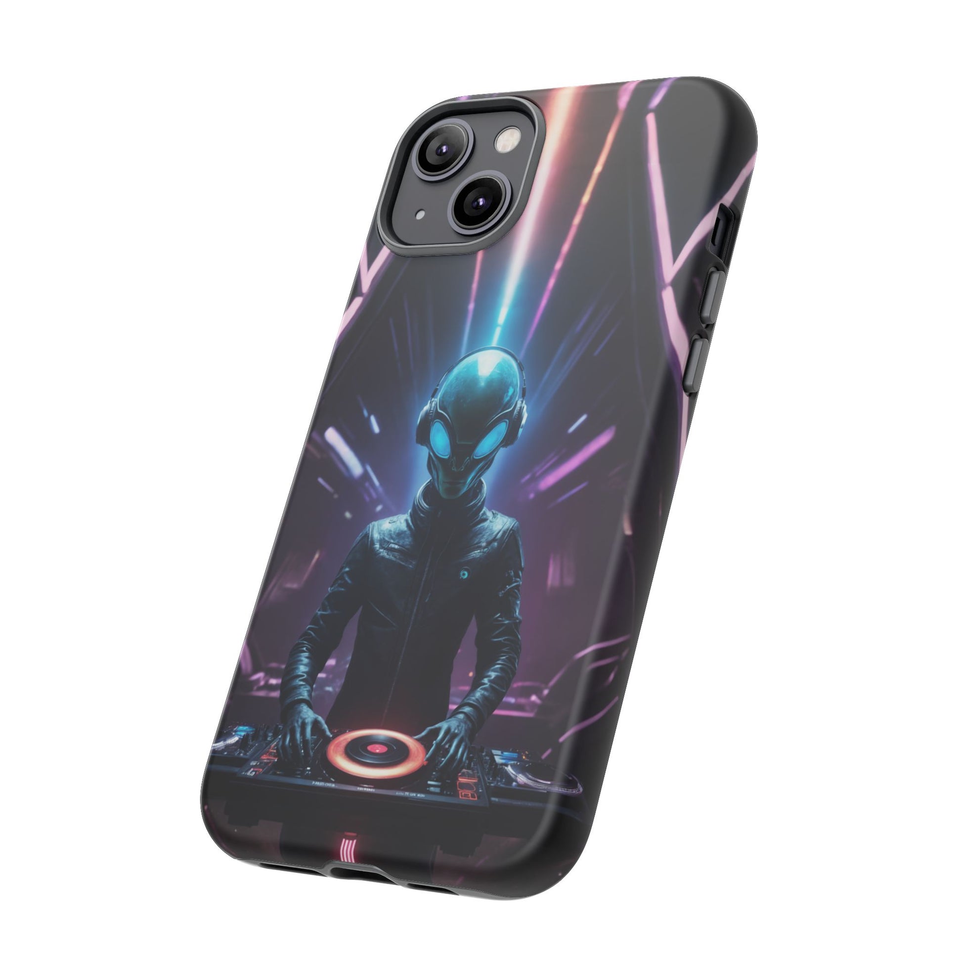 Alien DJ Phone Case for iPhone 8–16 Pro Max, Pixel 5–8 Pro, Galaxy S10–S24 Ultra - Designed by Thalia