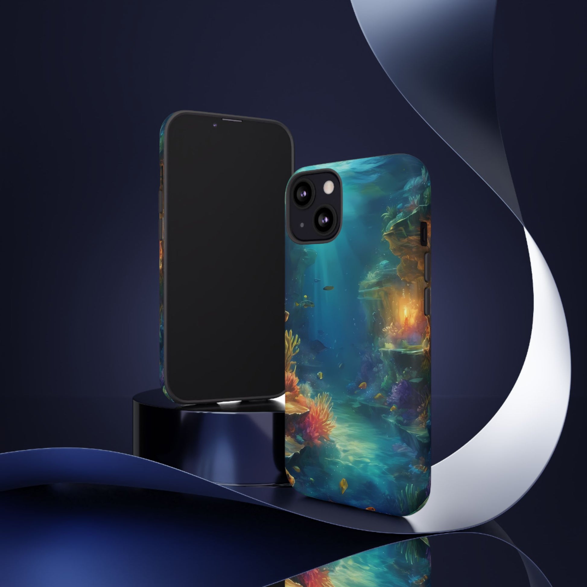 Oceanic Depths Stylish Unique UV Protected Phone Case for iPhone 8–16 Pro Max, iPhone 8 Plus–13 Mini, iPhone XS–XS Max, iPhone 11–14 Pro Max - Designed by Thalia