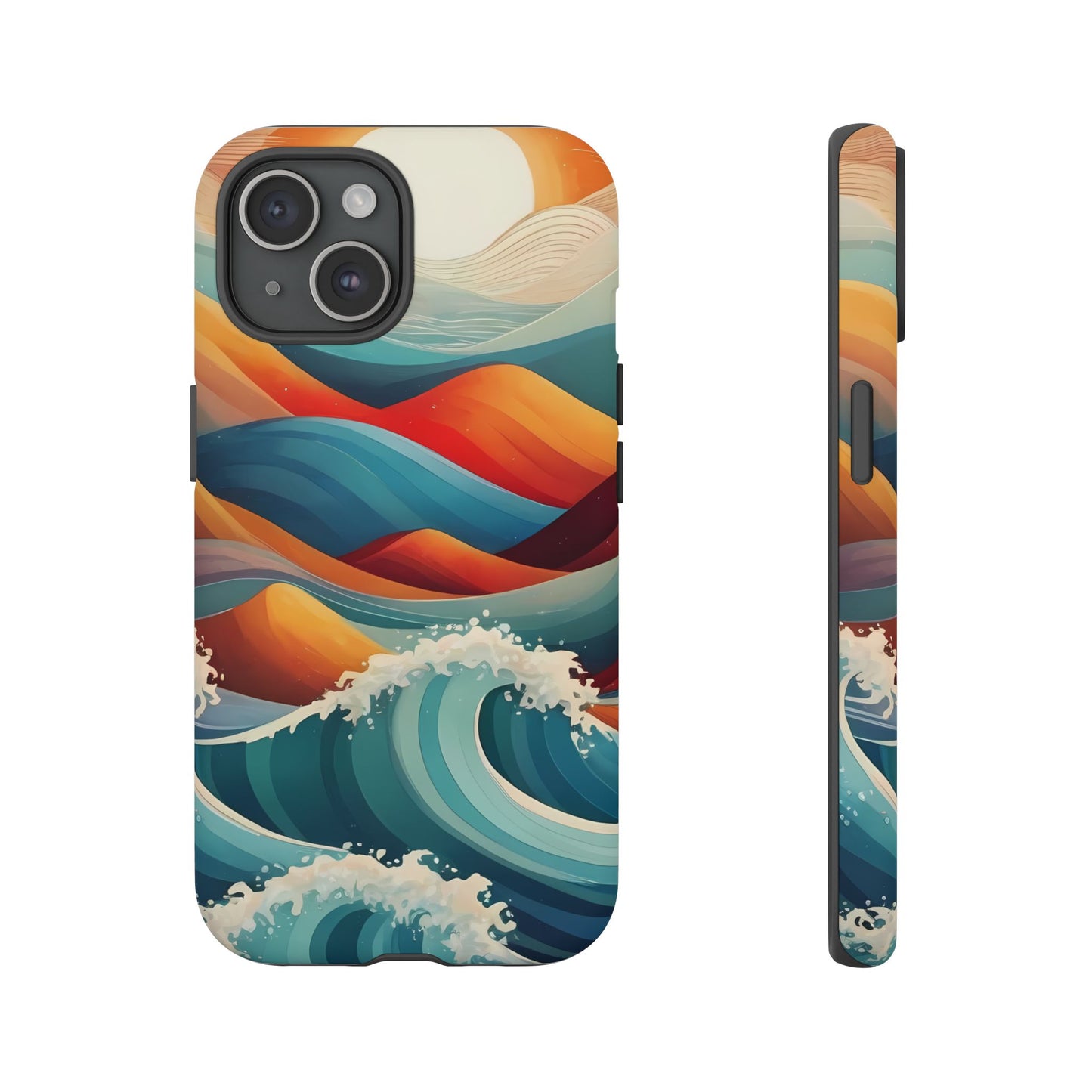 Retro Waves Phone Case for iPhone 8–16 Pro Max, Pixel 5–8 Pro, Galaxy S10–S24 Ultra - Designed by Thalia