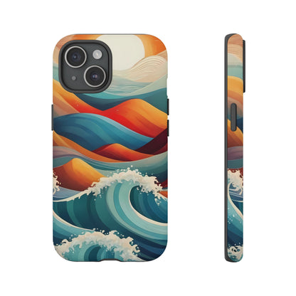 Retro Waves Stylish UV Protected Phone Case for iPhone 8–16 Pro Max, iPhone 8 Plus–13 Mini, iPhone XS–XS Max, iPhone 11–14 Pro Max - Designed by Thalia