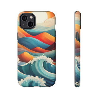 Retro Waves Phone Case for iPhone 8–16 Pro Max, Pixel 5–8 Pro, Galaxy S10–S24 Ultra - Designed by Thalia